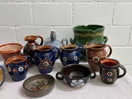 Keramik-Konvolut, Geschirr, Krüge, Schalen, Töpfe, Vintage