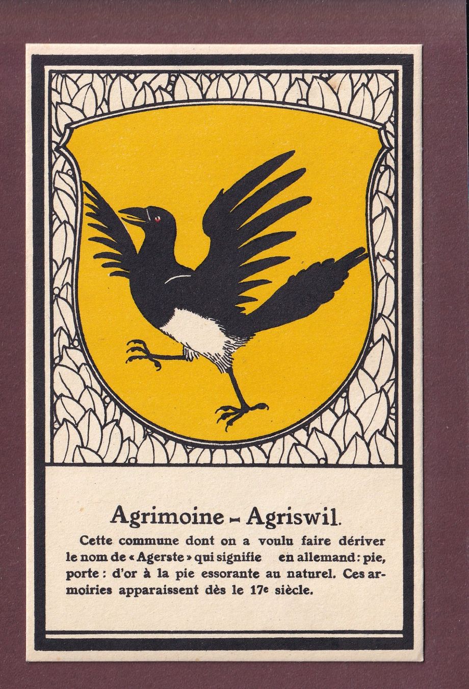 Ansichtskarten: AGRIMOINE - Blason – Gebraucht aus Pully von nicecards