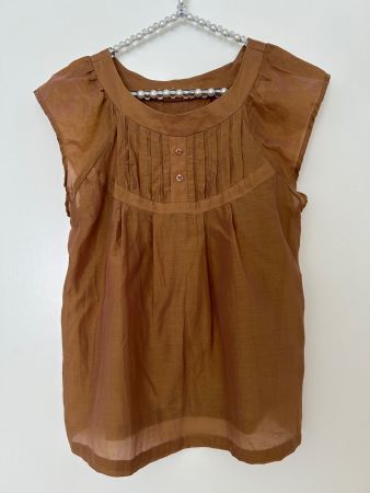 SixSixSeven Bluse, Gr. XS/S, Braun, 30%Seide,70%Baumwolle