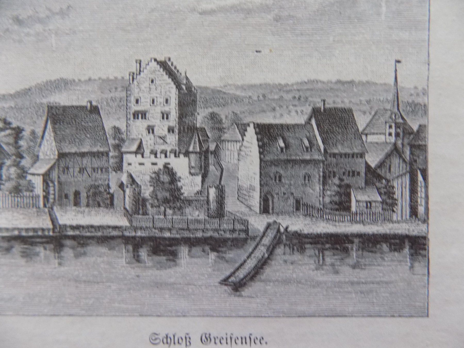 Incisioni: Schloss Greifensee Xylographie – Usato da Risch venduto da Antikfee 2