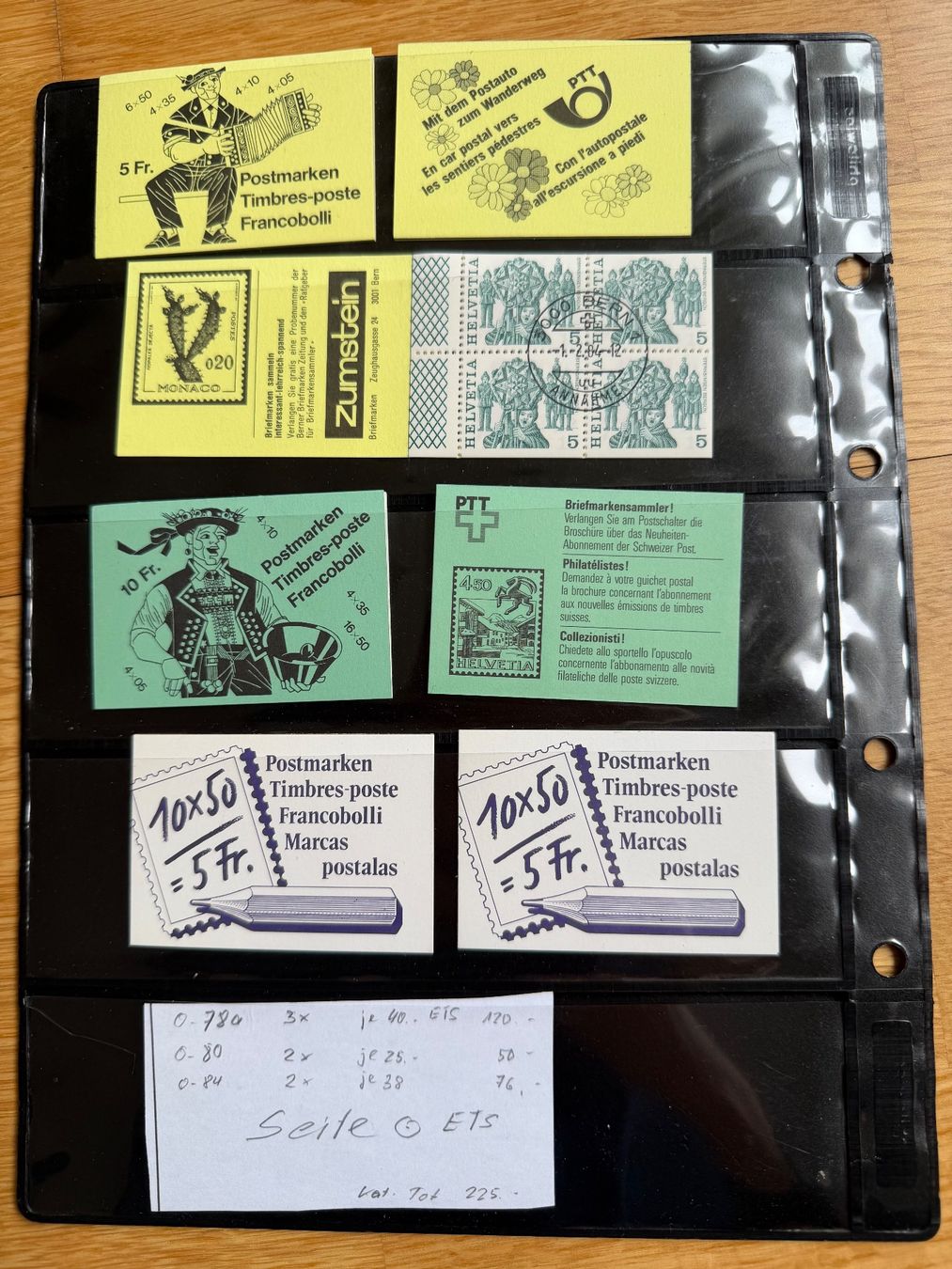 Alle Briefmarken: Ca. 34 Markenheftchen mit ETS, 1976 bis 2000 – Gebraucht aus Oberuzwil von Deafgrischa 1