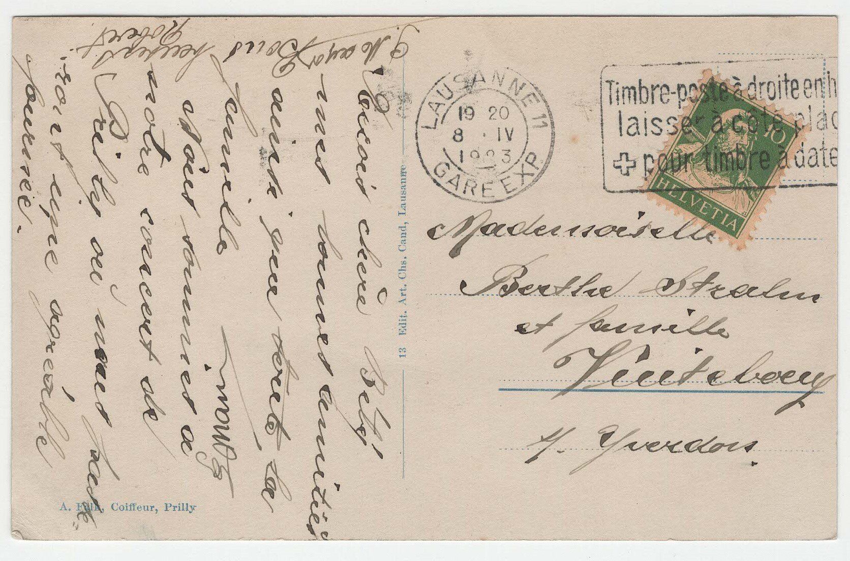 Cartoline postali: Prilly Combustibles J. Chappuis – Usato da Winterthur venduto da Wintiwest 1