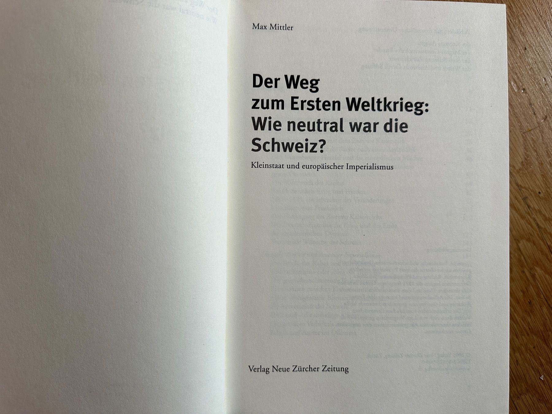 Libri: Max Mittler: Der Weg zum Ersten Weltkrieg. – Usato da Zürich venduto da allp 1