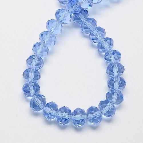 Perle (finte): 10 Rondellen Glas facettiert blau 8x6mm – Nuovo (secondo la descrizione) da Alpnachstad venduto da perlengaby 1