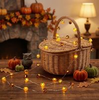 Herbstliche LED Lichterkette / Kürbisdekoration
