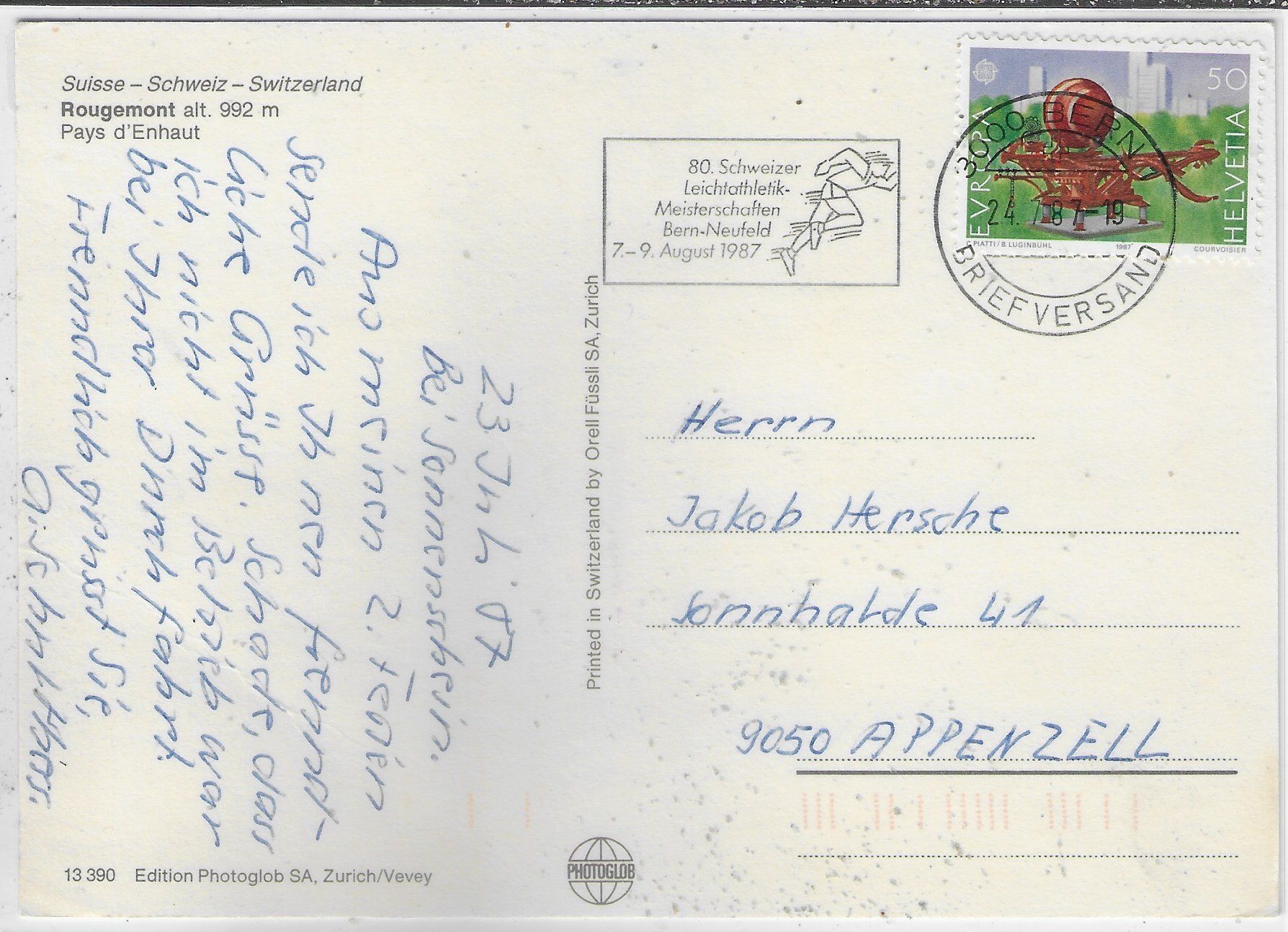 Cartoline postali: Rougemont - Gondelbahn – Usato da Ettingen venduto da Kartenplanet 1