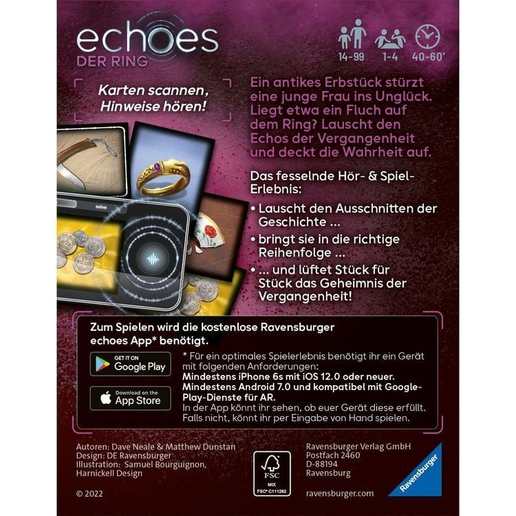 Ravensburger Giochi: Ravensburger - echoes "Der Ring" Das Audio Mystery Spiel – Nuovo (secondo la descrizione) da Bern venduto da lem_sc97 1