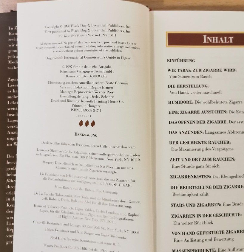 Libri: Internationaler Zigarrenführer (Buch, Jane Resnick) – Usato da Wilen b. Wollerau venduto da morethanmusic 3