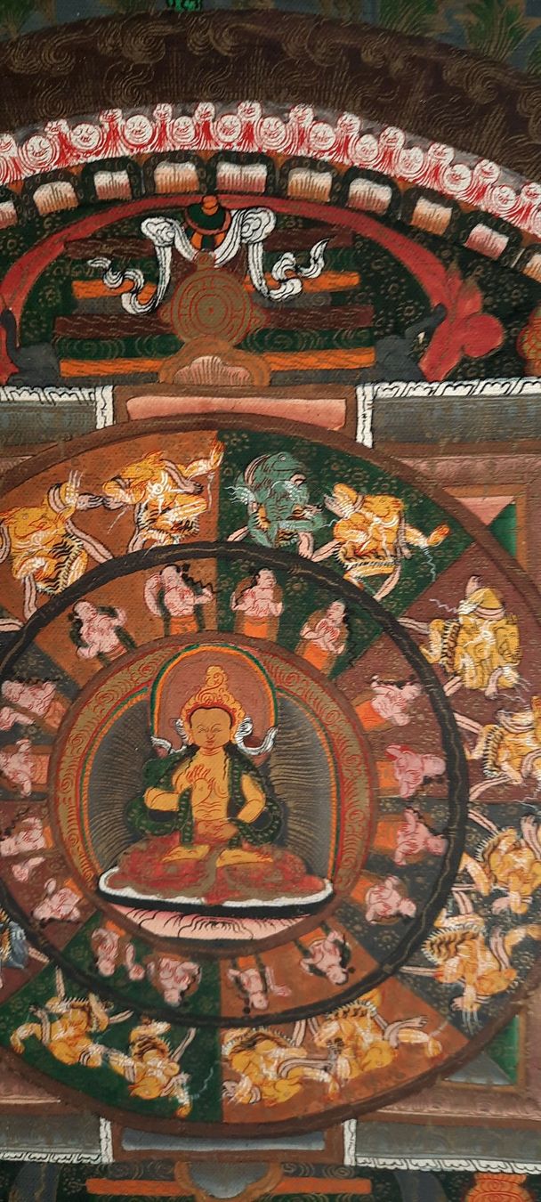 Gemälde: Antikes Thanka 39 x 55 cm – Gebraucht aus Herisau von Wisen 3