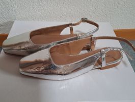 Slingback Sandalen KMB silber Grösse 41, NP 139.--
