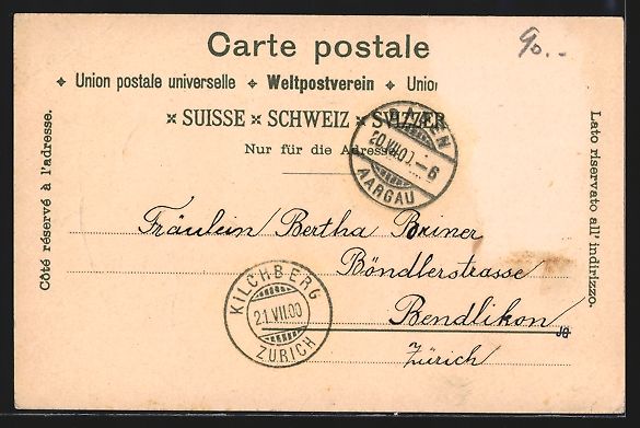 Cartes postales: Litho Baden, Totalansicht, Schartenfels, – D'occasion à Berlin par bartko-reher 1