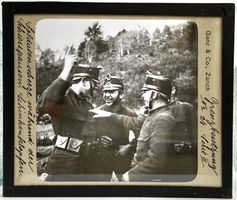 6 antike Glasdia Militär 1 Weltkrieg Kaserne