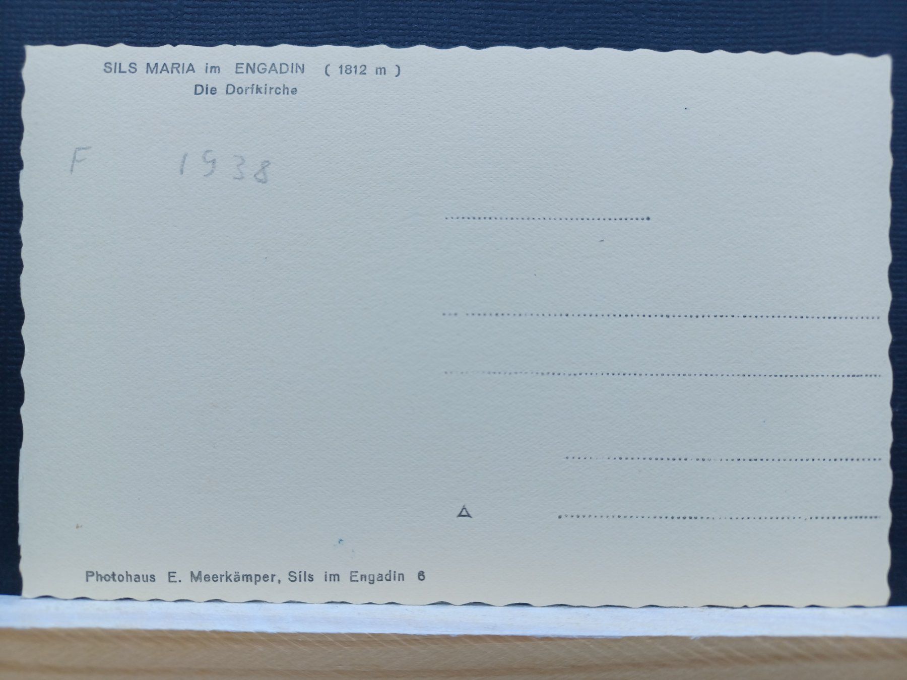 Cartoline postali: GR, Sils Maria im Engadin, ca. 1938 – Usato da Aarau Rohr venduto da mgvw 1