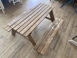 Table pique-nique pour enfants, teinté brun clair