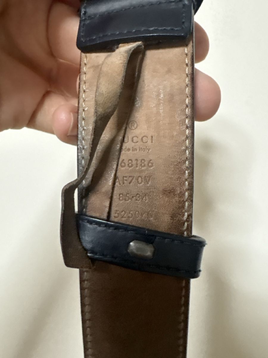 Cinture: Gucci Gürtel Dunkelblau Leder Gr. 85 – Usato da Zug venduto da Ilkiway 2