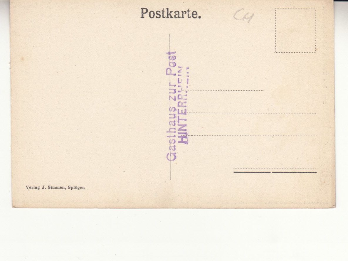 Ansichtskarten: Hinterrhein Einhorn ca. 1900 – Gebraucht aus Bürglen TG von StampGraf 1