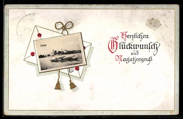 Ansichtskarten: AK Arbon, Ortspanorama mit Boot als Postkarte mit Briefumsch – Gebraucht aus Berlin von bartko-reher