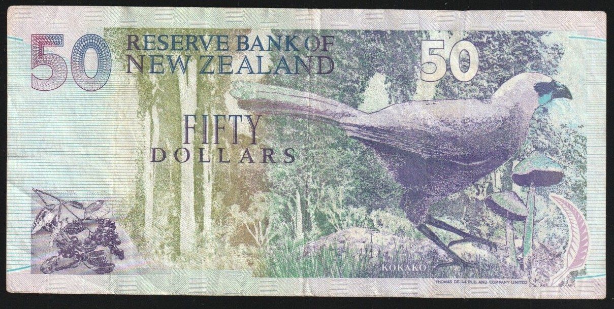 Banconote: Neuseeland 50 Dollars 1992 – Usato da Brugg AG venduto da banknoten_muesli 1