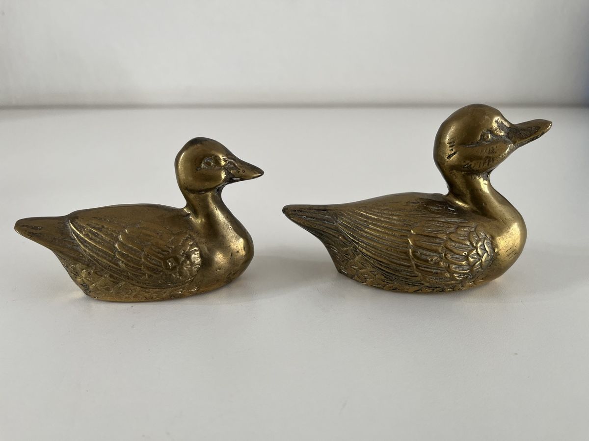 Statuette: 2Stk. Enten aus Messing  – Usato da Wetzikon ZH venduto da seli03 5