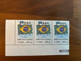 3x Brasilien Briefmarken Nationalflagge ungestempelt