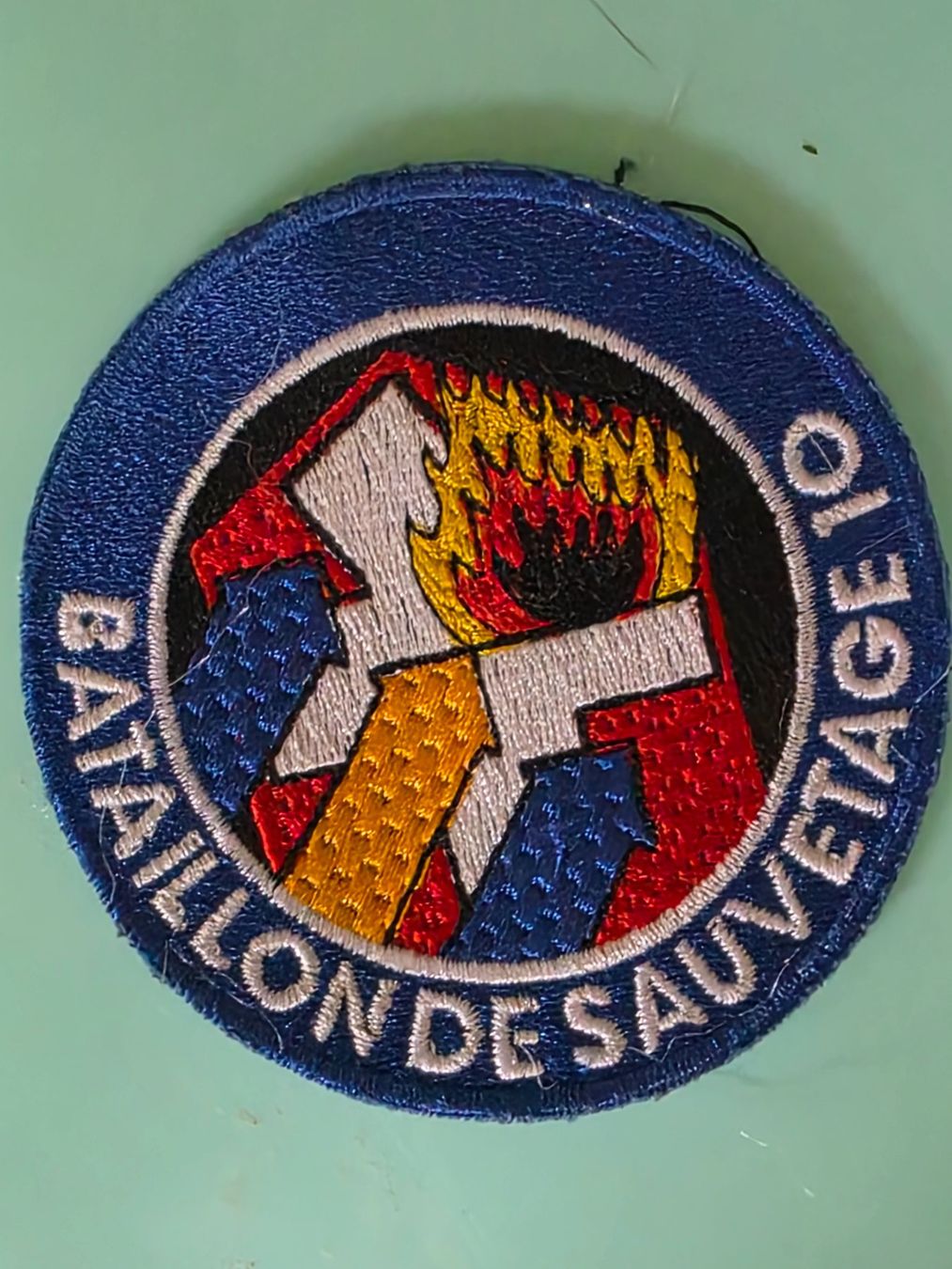 Schweizer Armee Plaketten & Abzeichen: Bataillon de sauvetage 10 Blau Genf Original – Gebraucht aus Nyon von freetoys08