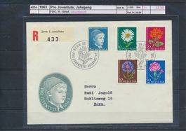 1963 Pro Juventute, Jahrgang, Leuchtstoff, FDC - R - Brief