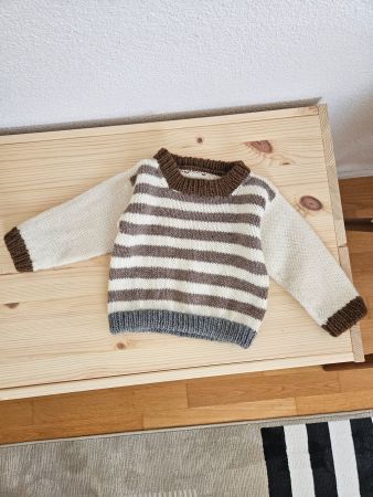 Handgestrickter Baby Pullover aus Alpaka, Gr 80
