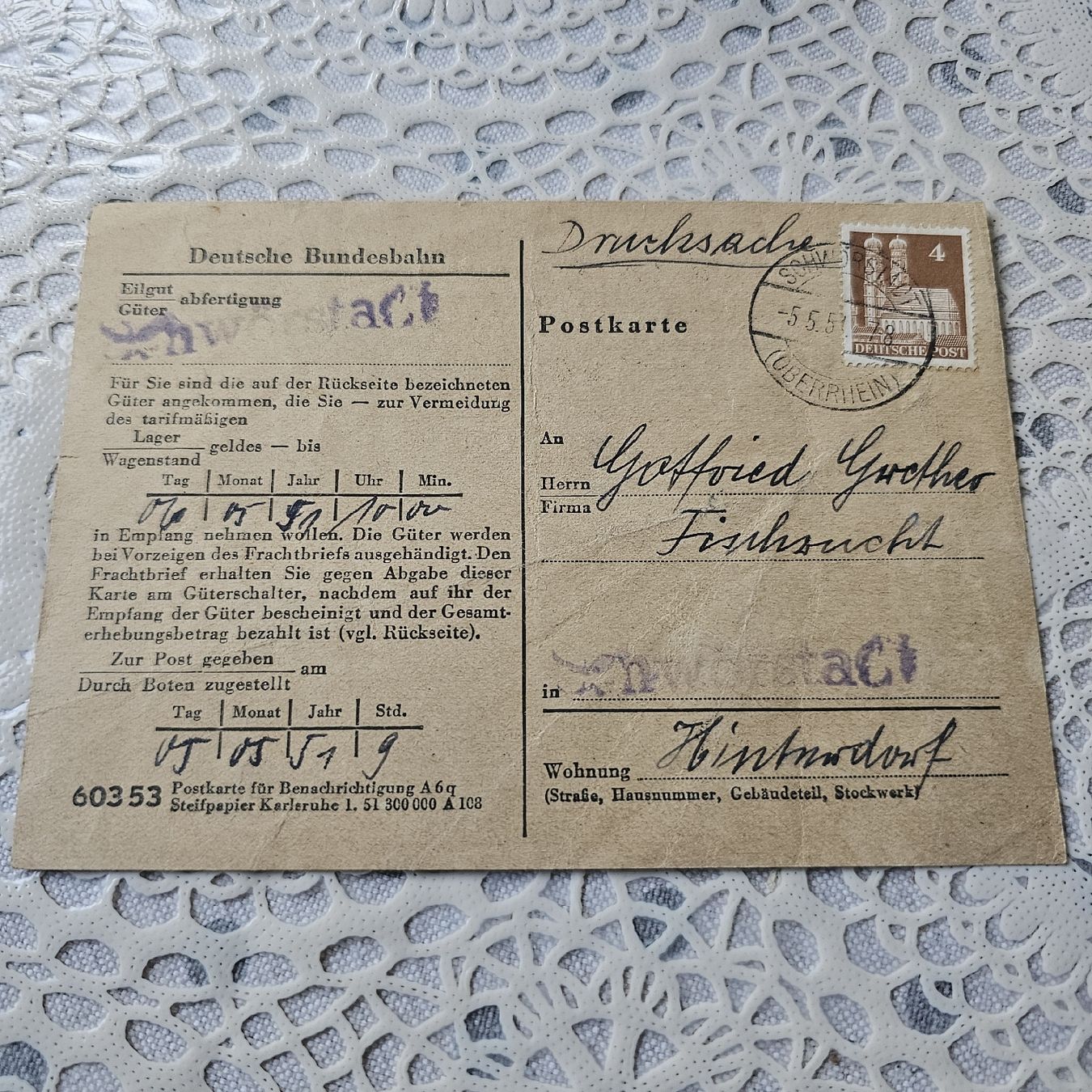 Tutti i francobolli: Konvolut deutsche Post und Deutsche Bundesbahn Dokumente – Usato da Füllinsdorf venduto da raz_mw2k
