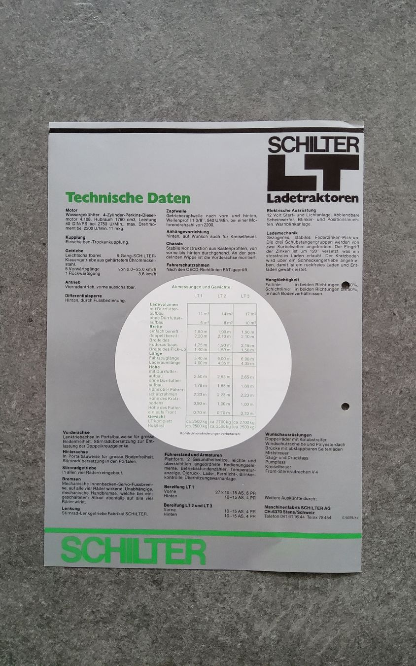 Schilter Dokumente: Schilter LT Ladetraktoren – Gebraucht aus Holziken von douglas70 2