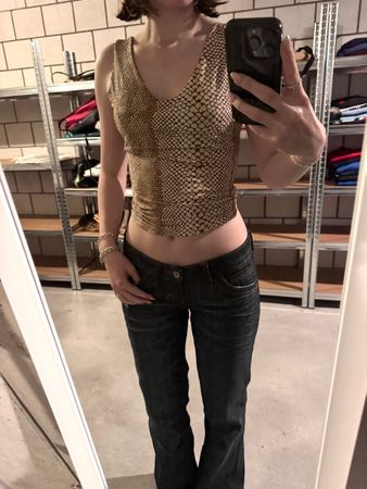 vintage brown snakeskin top