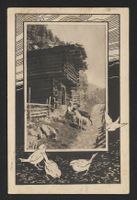 Chocolat Klaus : Chalet et Paysanne avec chèvres , 1920s
