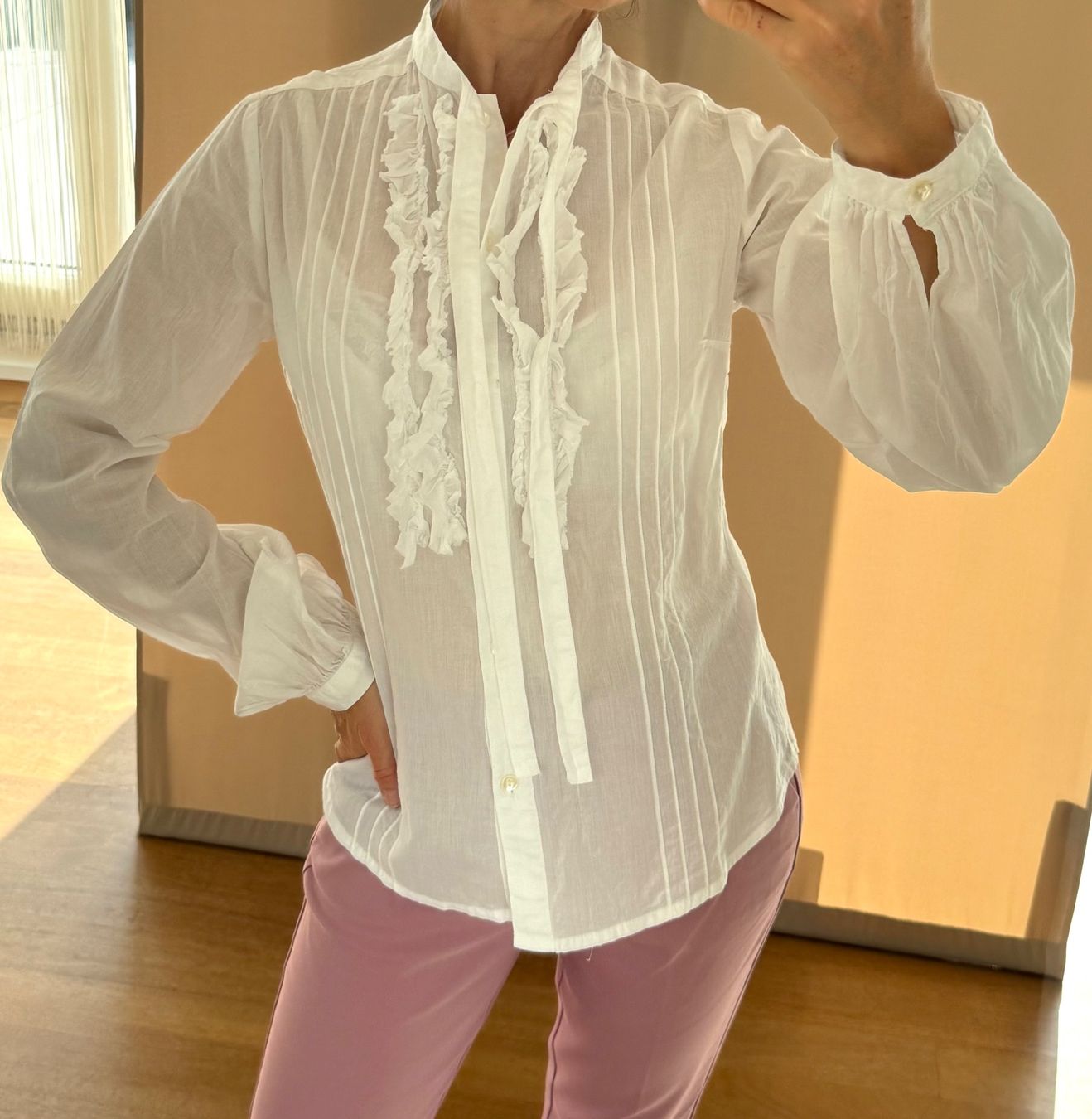 Mango Camicette: Bluse Baumwolle mit Rüschen Gr. 34 weiss – Usato da Stansstad venduto da InStyle8 2
