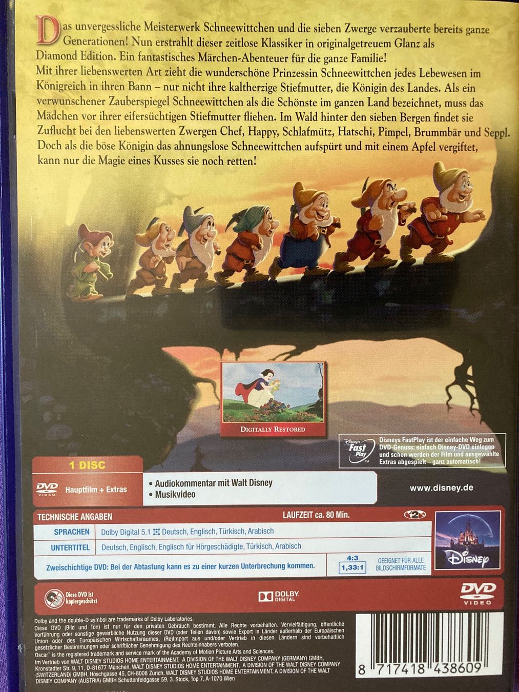Tutti i DVDs: Schneewittchen und die Sieben Zwerge Diamond Edition – Usato da Zürich venduto da Frangipan23 1