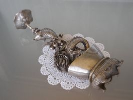 37cm Asia Bronze Drachen&Fisch Skulptur auf 4Fuss Sockel 3kg