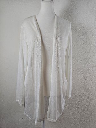 Gilet femme blanc léger ouvert sans bouton état neuf