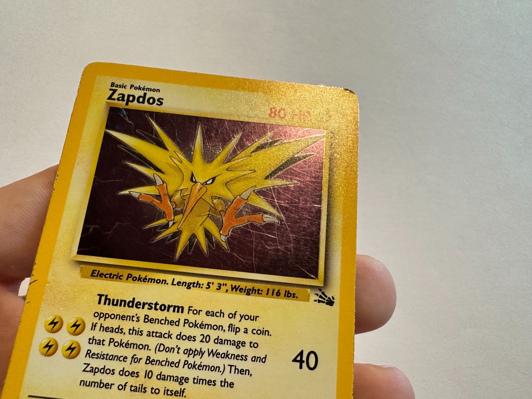 Pokémon Carte collezionabili: Zapdos holo Fossil EN – Usato da Hagendorn venduto da Pokecollectorch 3