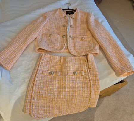 Maje Tweed Kostüm, Frühlingsfarben, neuwertig