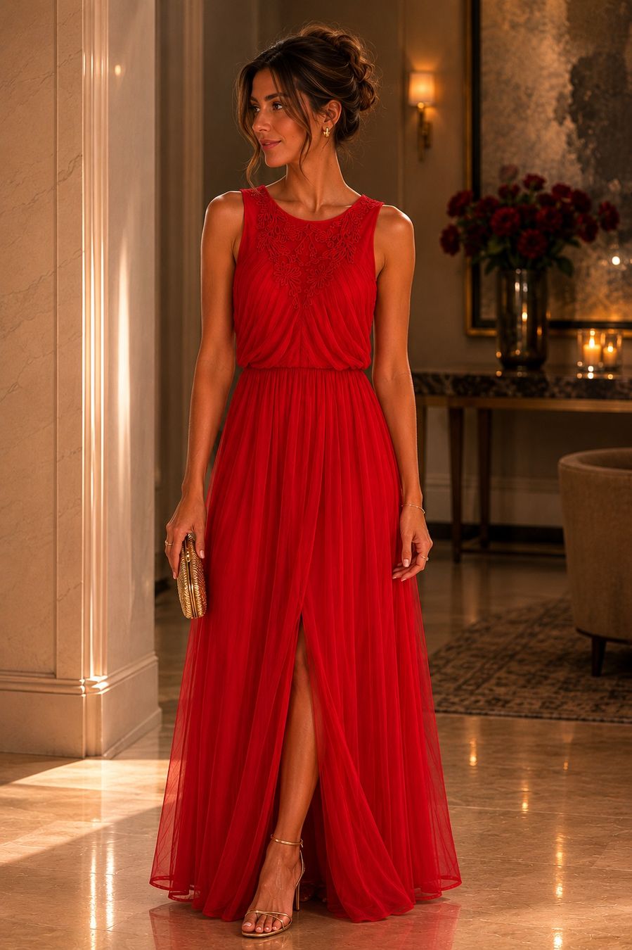 Robes: Red Long Dress – D'occasion à Corsier-sur-Vevey par Kristina.Nova