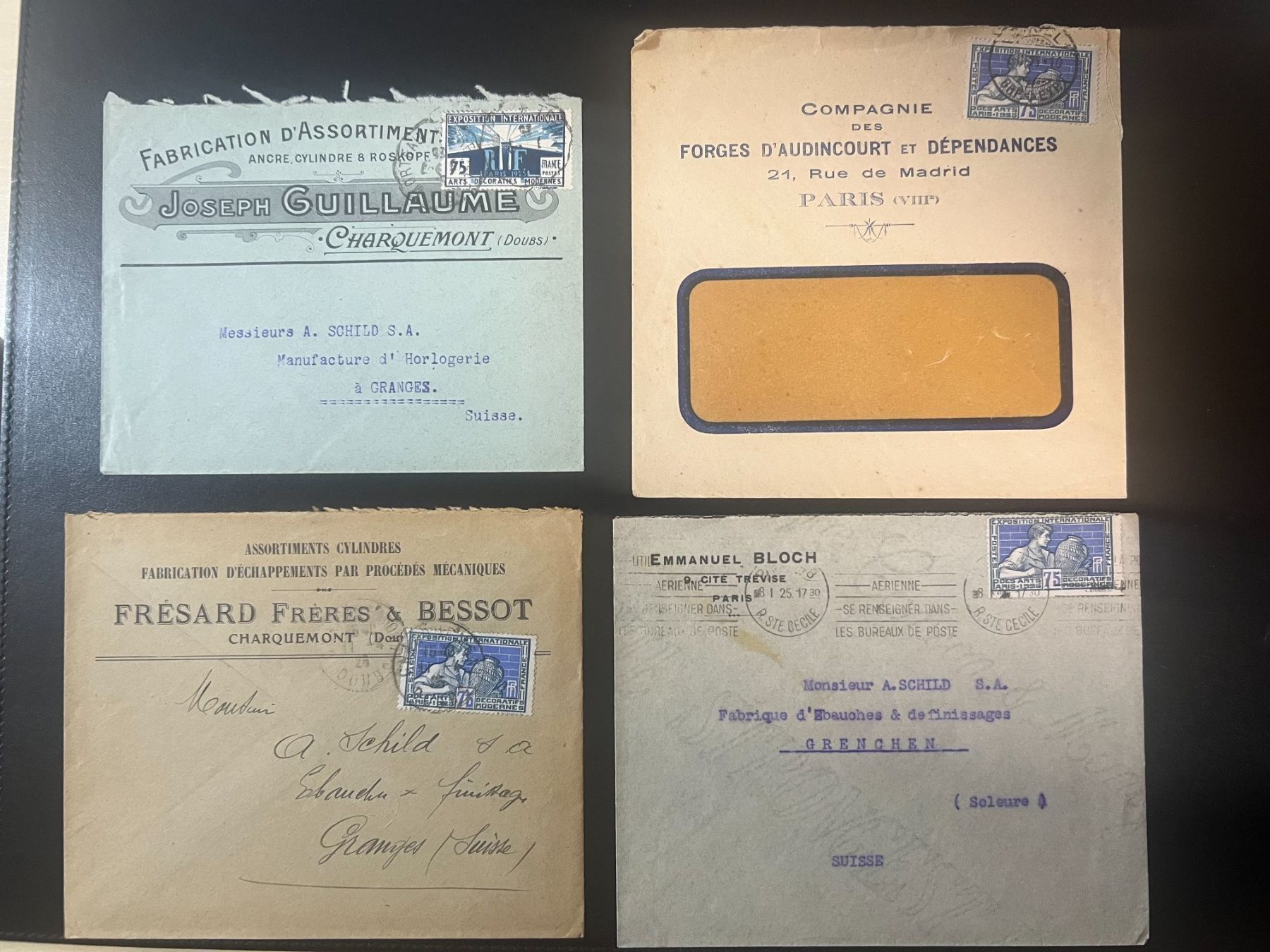 Alle Briefmarken: 4 enveloppes 1925 – Gebraucht aus Lausanne von ffhoud