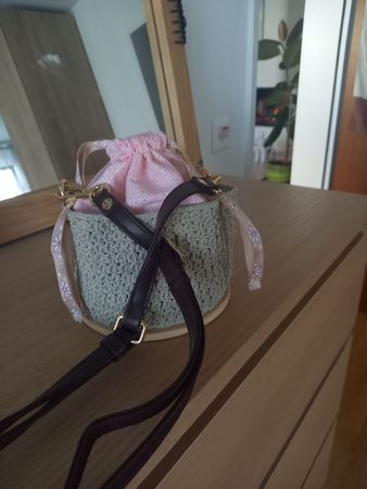 Tasche (Holz und Baumwolle), ○15cm
