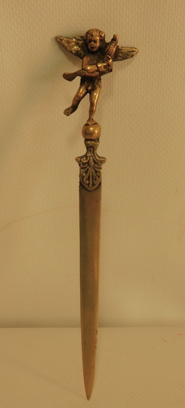 Altro materiale per ufficio: Antik Brieföffner mit Angel Messing oder Bronze 1900er – Usato da Emmenbrücke venduto da Neverlaand-22