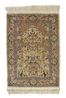 Hereke signed silk carpet, Turkey, 20th c