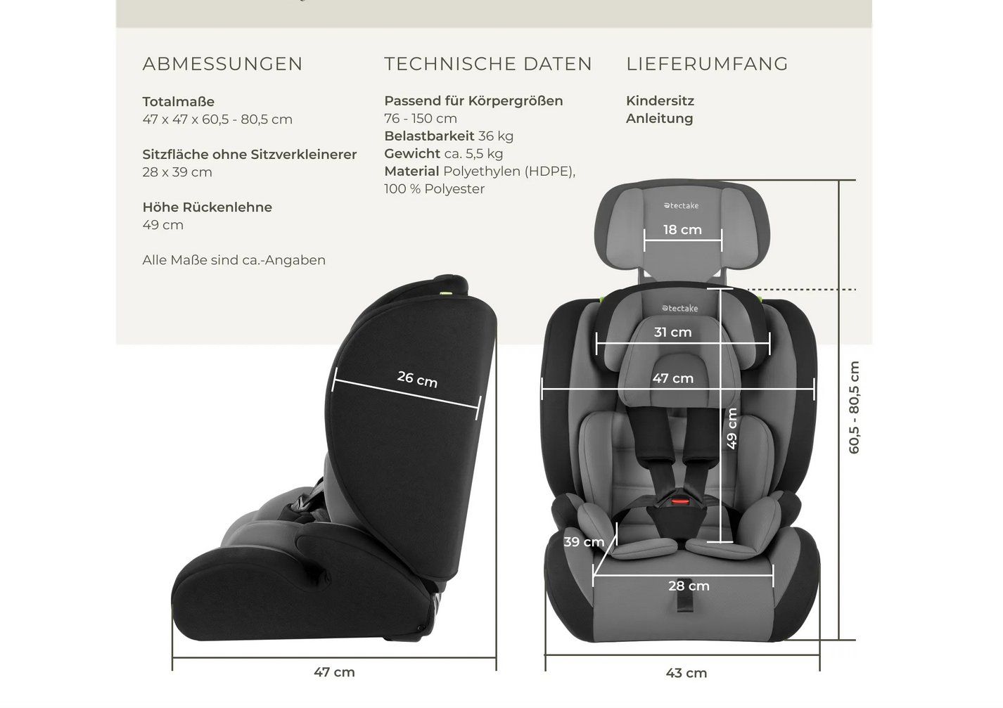 Auto-Kindersitze: Autositz Sophie hellgrau/schwarz – Neu (gemäss Beschreibung) aus Steinhausen von Retourenprofis 2