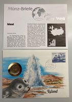 Island Münzbrief 1985 mit 5 Kronen Münze, Top Zustand