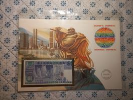 Singapur Notenbrief 1 Dollar 1988