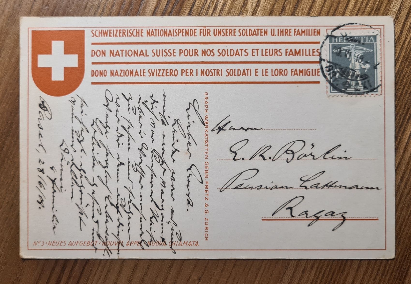 Cartoline postali: Soldat mit Familie 1918 – Usato da Ebikon venduto da Donar50 1