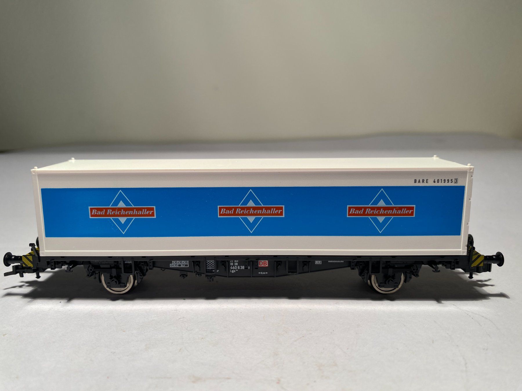 Fleischmann Modellini di ferrovie: Fleischmann 5240 Container-Tragwagen-Bad Reichenhaller, DC – Usato da Buchrain venduto da Modellbahn11 1
