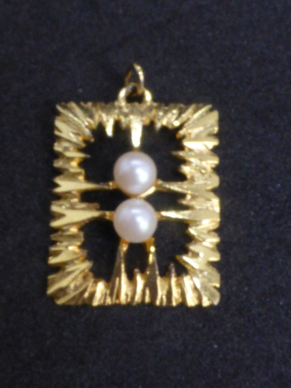 Anhänger: Pendentif en plaqué or vintage et 2 perles – Gebraucht aus Porrentruy von Tic-Time