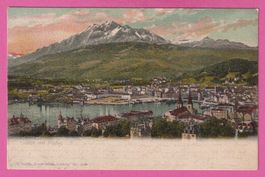 Luzern mit Pilatus gel 1903