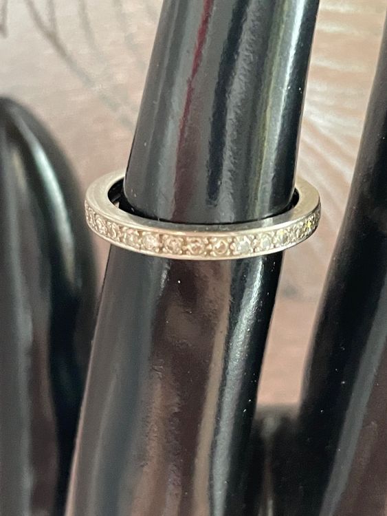 Bague Cesarine En Or Blanc 10 Carats - Pierre Zirconium Blanc, Occasion